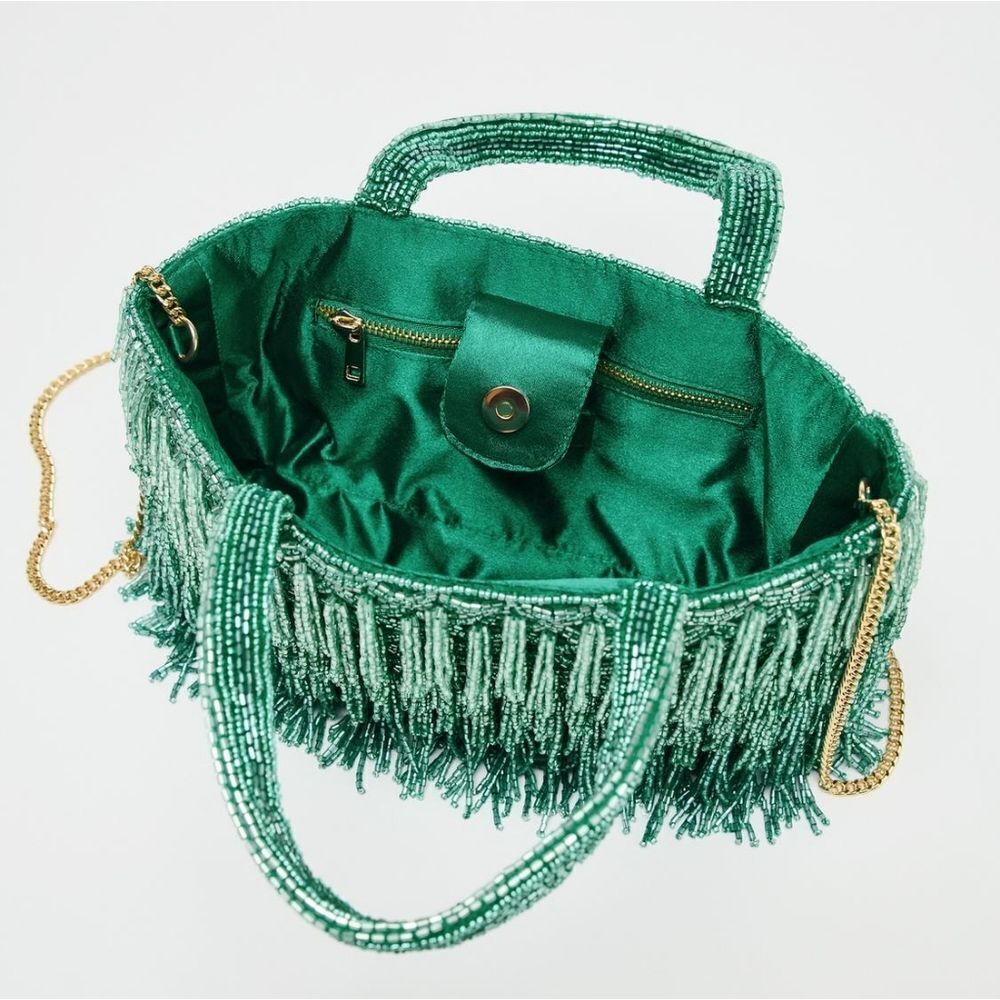 ZARA NWT RHINESTONE FRINGE BAG - Picture 10 of 13